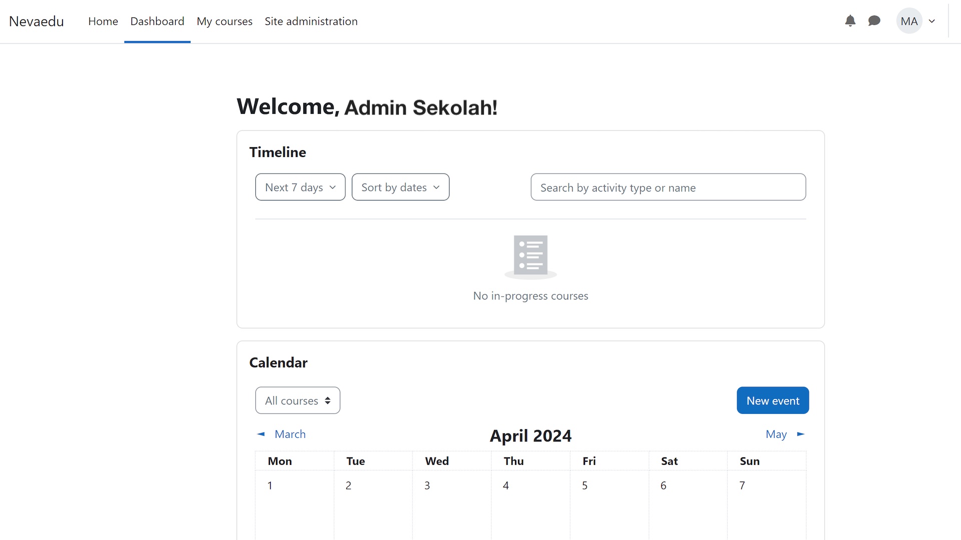 Akses Moodle Admin